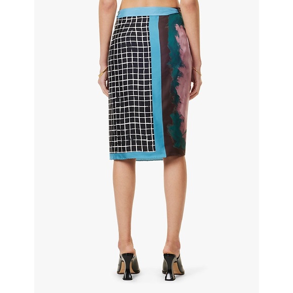 Dries van Noten Reversible Paneled silk midi wrap skirt - Picture 4 of 11